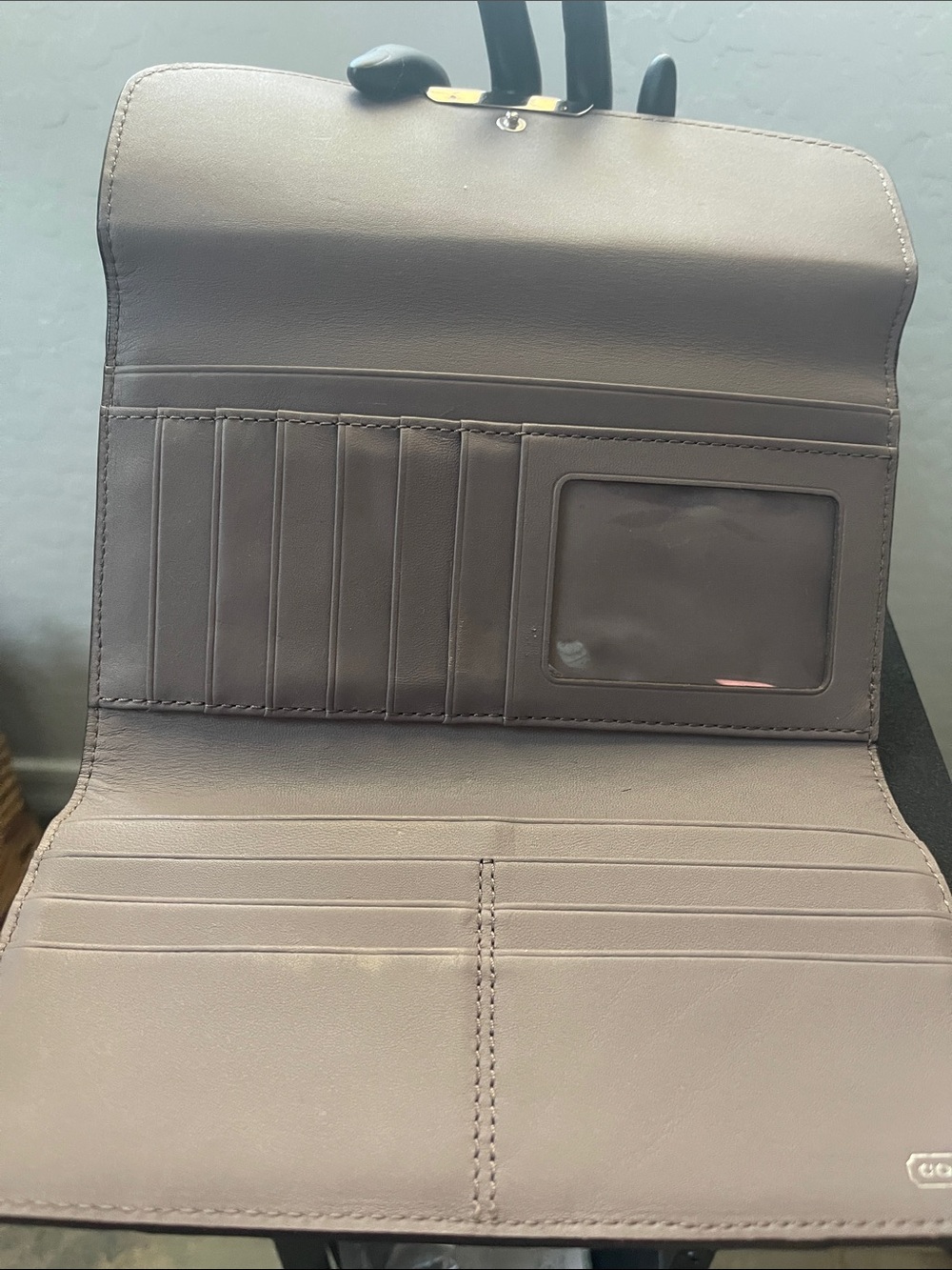 Woman’s Trifold Wallet Organizer in Taupe